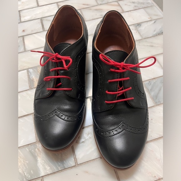 JULIA BO Women’s Black Leather Astoria - Derby Shoes - Size 6 (36) - Picture 11 of 13